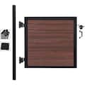 Jewett Cameron Companies Full Composite 4'Wx4'H Black Rose Aluminum/Composite Adjustable Single Gate Kit-IN GROUND ONLY EF UT1224